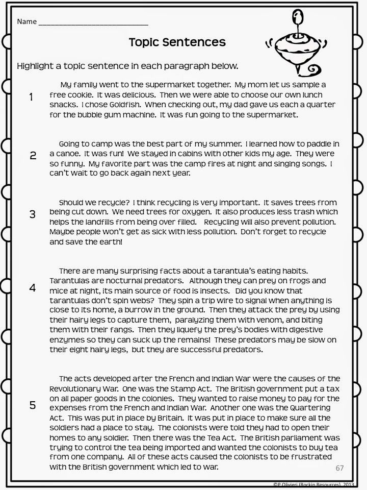 46 Unique Paragraph Topic Sentence Worksheet â Free Worksheets
